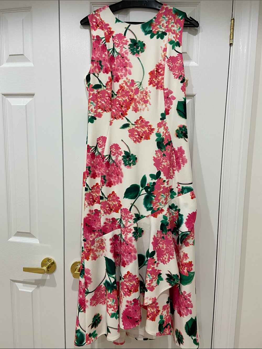 Calvin Klein White Dress with Pink & Green Floral Print